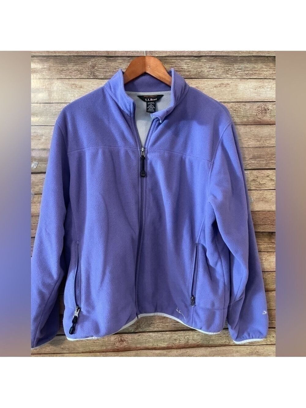 LL Bean Jacket Womens Full Zip Fleece Mock Neck Outdoor Lilac Size: Large